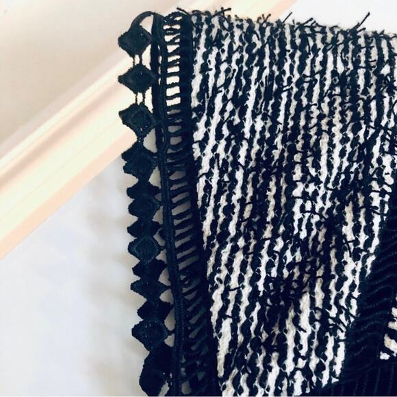 REBECCA TAYLOR Short Sleeve Stretch Tweed Shift Black White Dress Women Size 10 - Picture 8 of 10